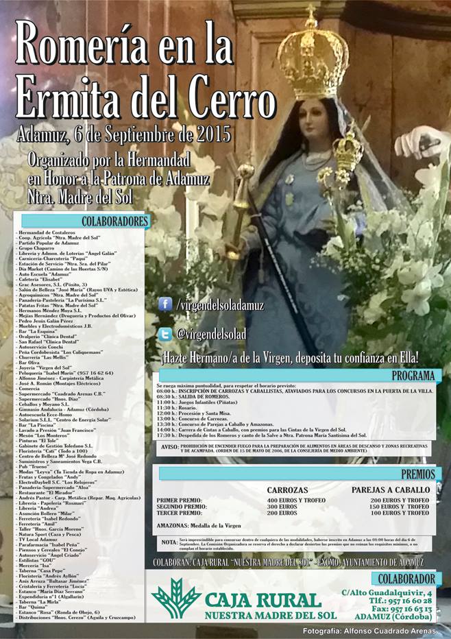 Cartel de Romería de Nuestra Señora del Sol 2015